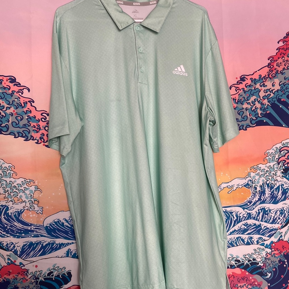 Mint adidas golf polo